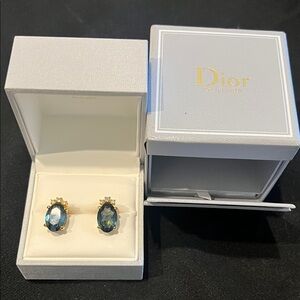 Dior Gold and Navy Earrings